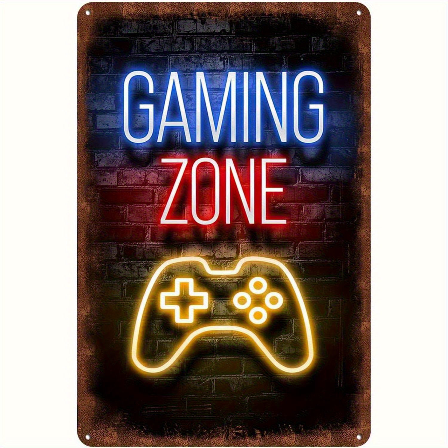 Retro Gaming Design - Vintage Gaming Zone Metal Tin Sign