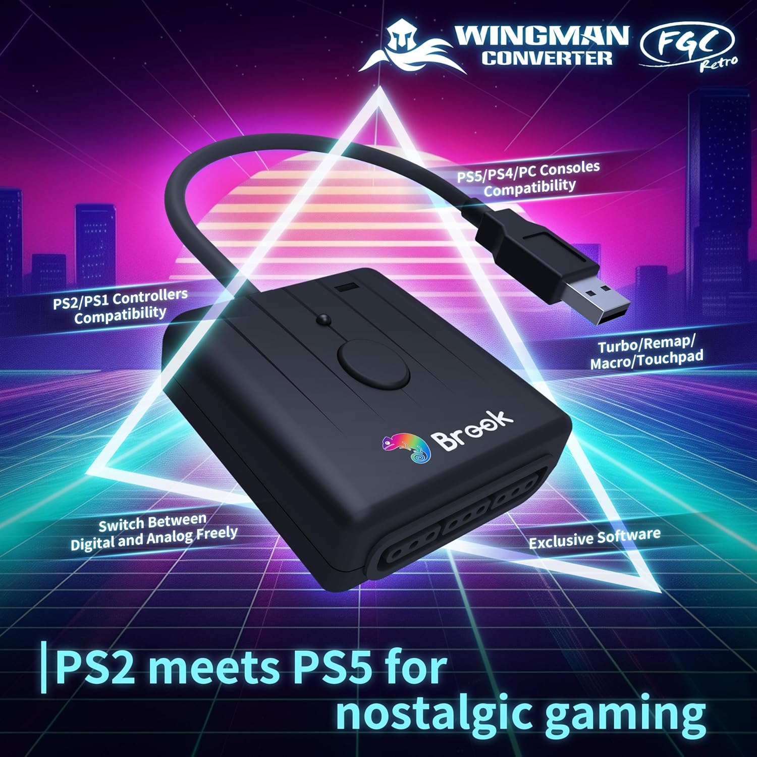 Retro Gaming Stick - Brook Wingman FGC Retro PS 1/PS