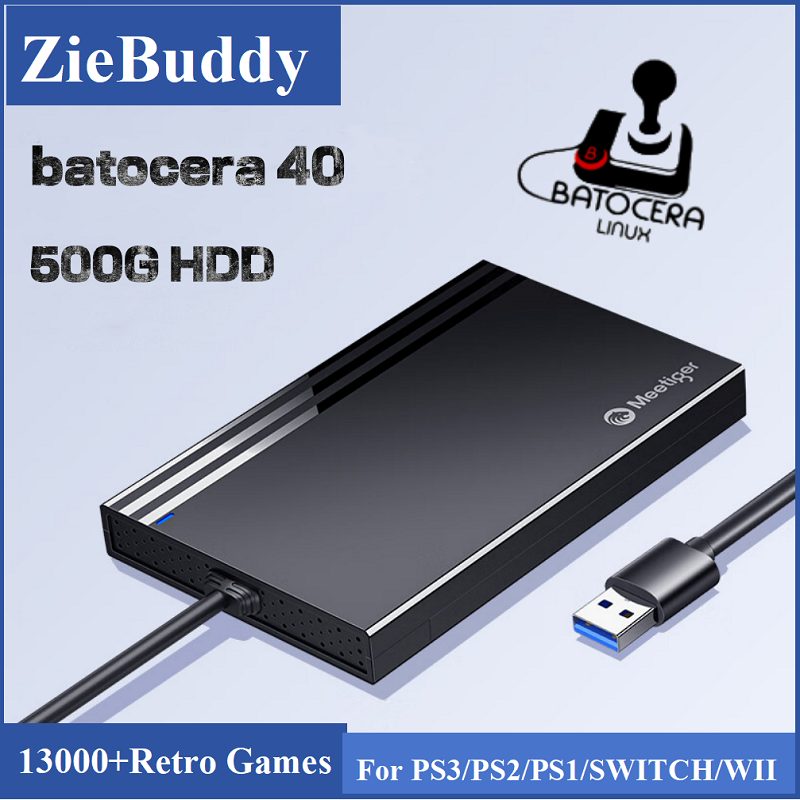 Retro Gaming Design - ZieBuddy Batocera 40 Linux 500G HDD