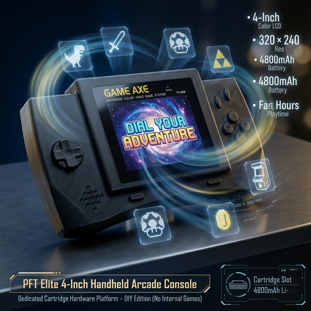 Retro Handheld Console - PFT Elite 4-Inch Handheld Arcade Console
