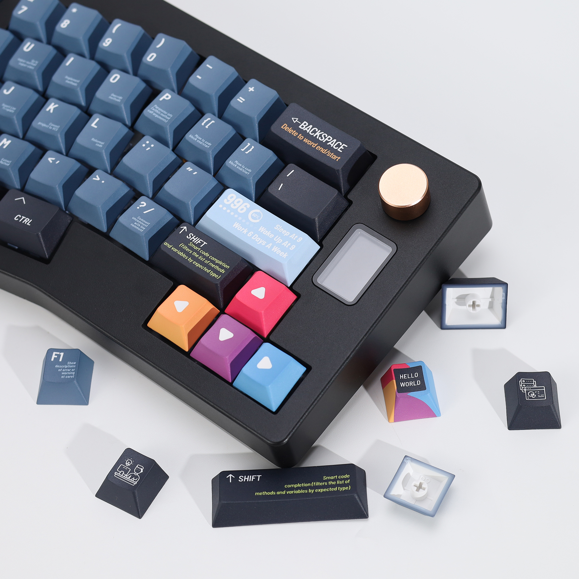 Retro Gaming Keyboard - KBDiy Black Programmer Keycap Retro Cherry
