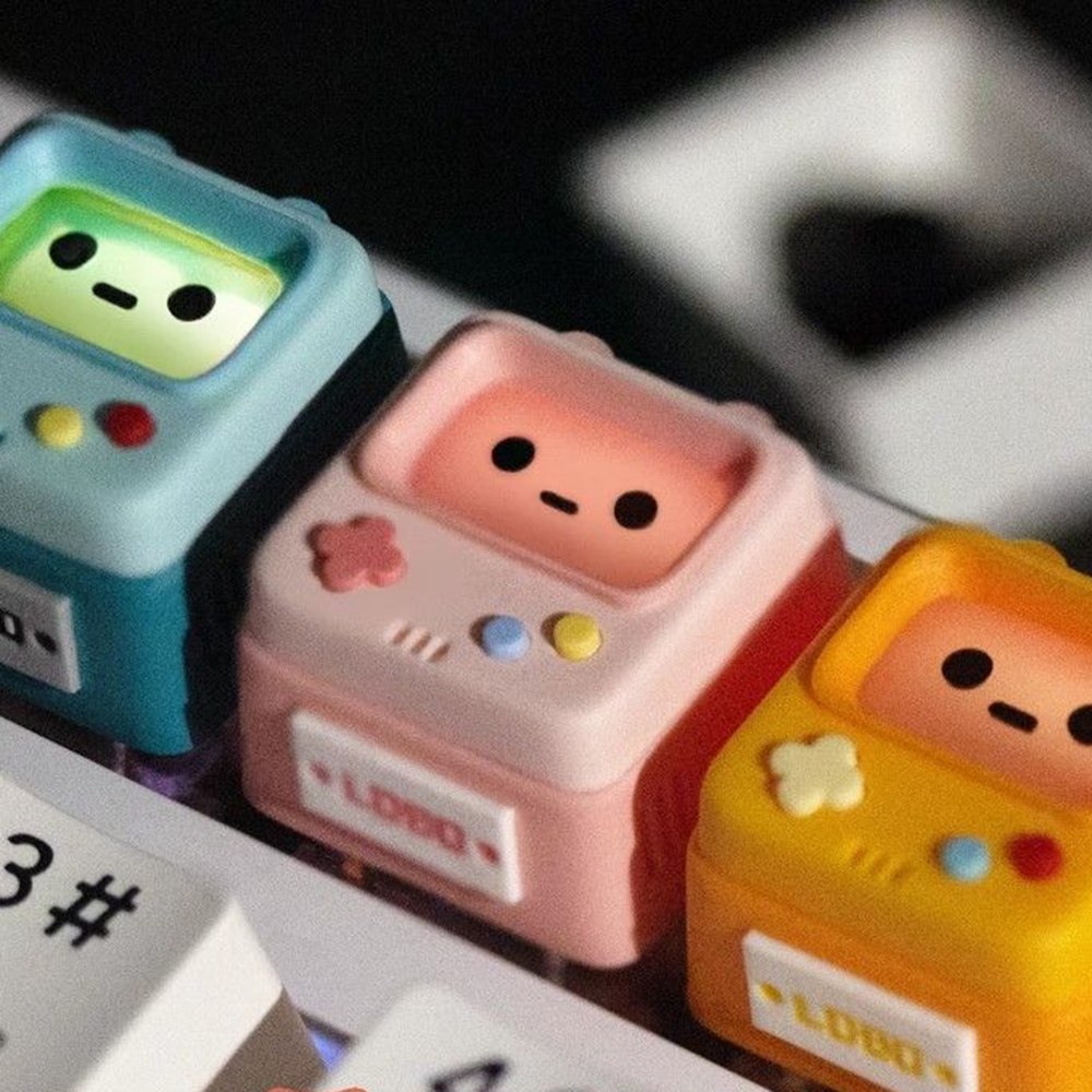 Retro Gaming Keyboard - Cute Retro Game Theme Keycaps Mechanical