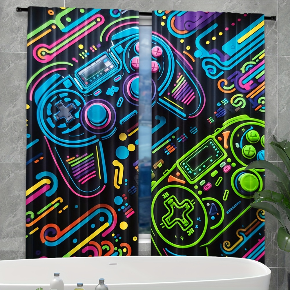 Neon Game Controller Curtains  - Retro Gaming Cafe recensie en prijs