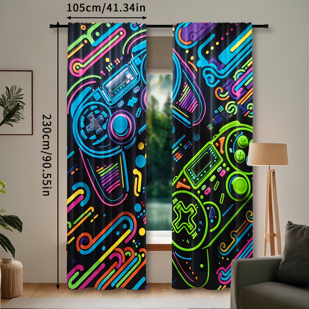 Neon Game Controller Curtains  - Retro Gaming Cafe recensie en prijs