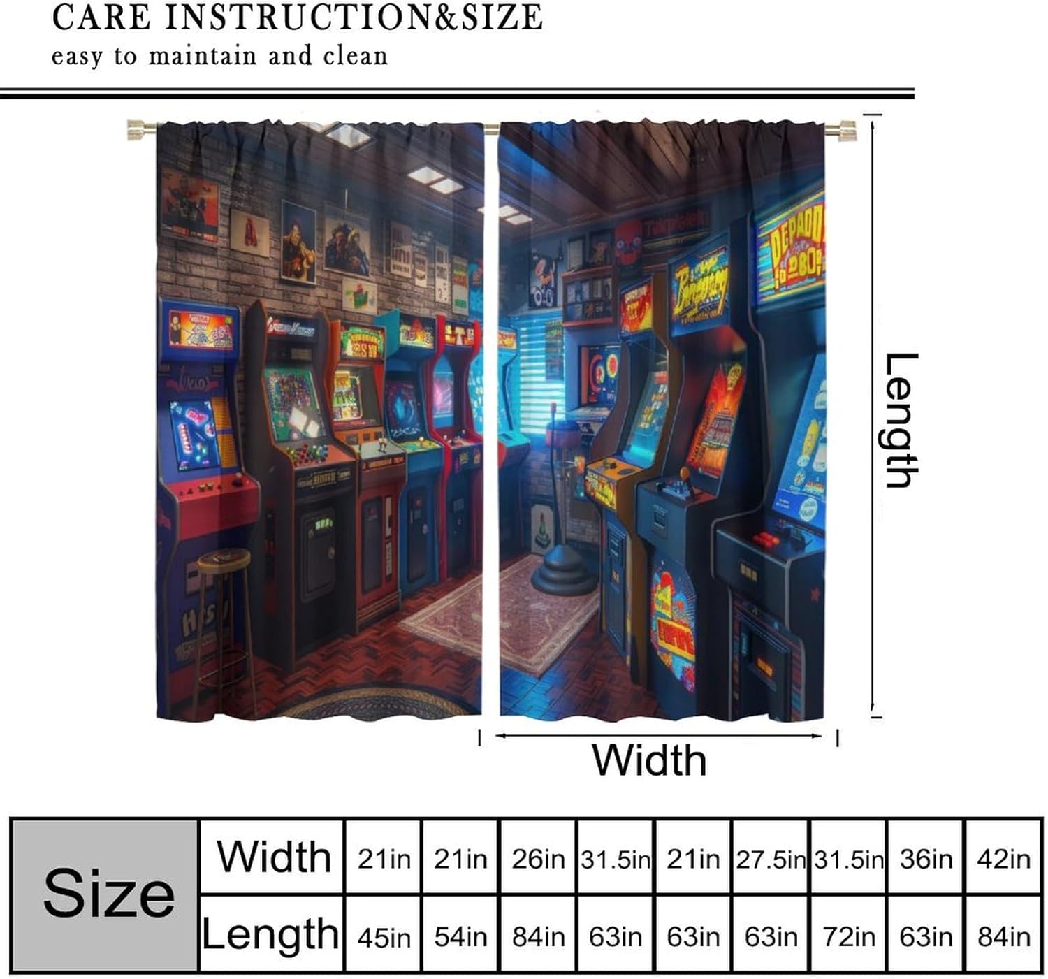 90s Arcade Blackout Curtains G - Retro Gaming Cafe recensie en prijs