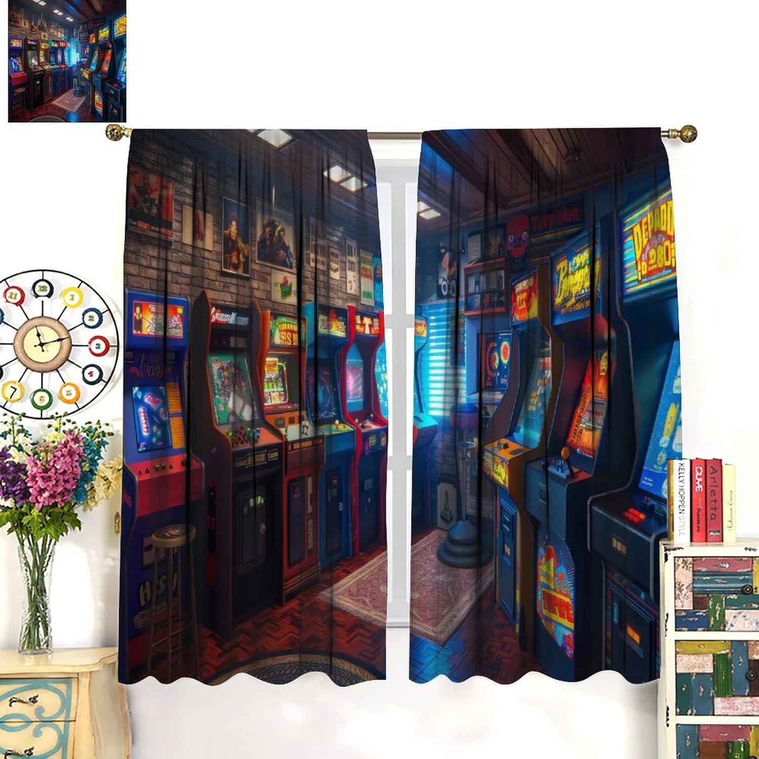 90s Arcade Blackout Curtains G - Retro Gaming Cafe recensie en prijs
