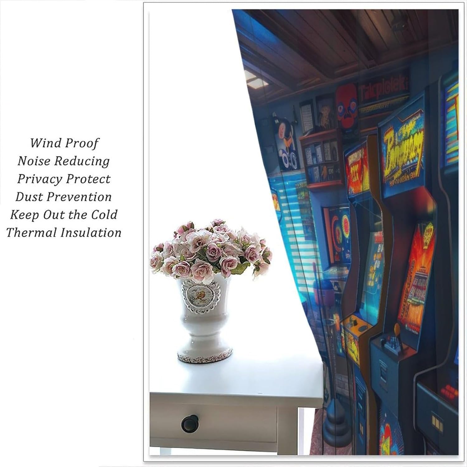 90s Arcade Blackout Curtains G - Retro Gaming Cafe recensie en prijs