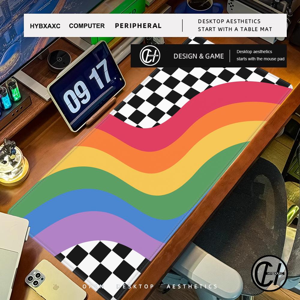 XL Checkered Rainbow Desk Mat  - Retro Gaming Xl recensie en prijs