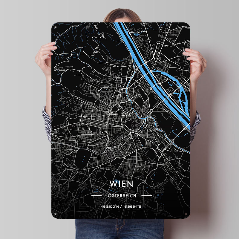 Vienna Night Map Printed Poste - Retro Gaming Vienna recensie en prijs