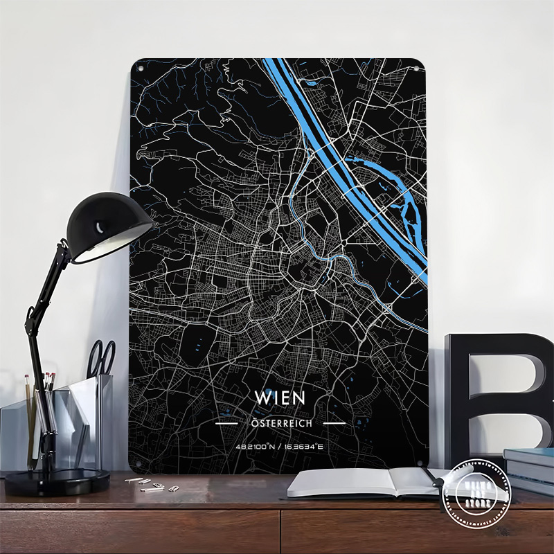 Vienna Night Map Printed Poste - Retro Gaming Vienna recensie en prijs