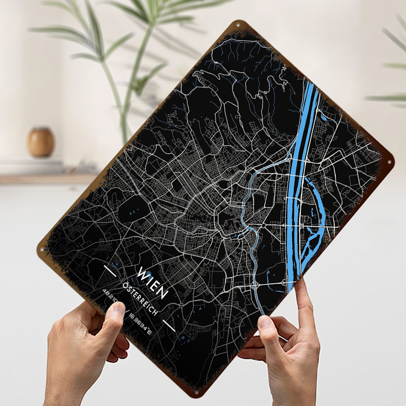 Vienna Night Map Printed Poste - Retro Gaming Vienna recensie en prijs