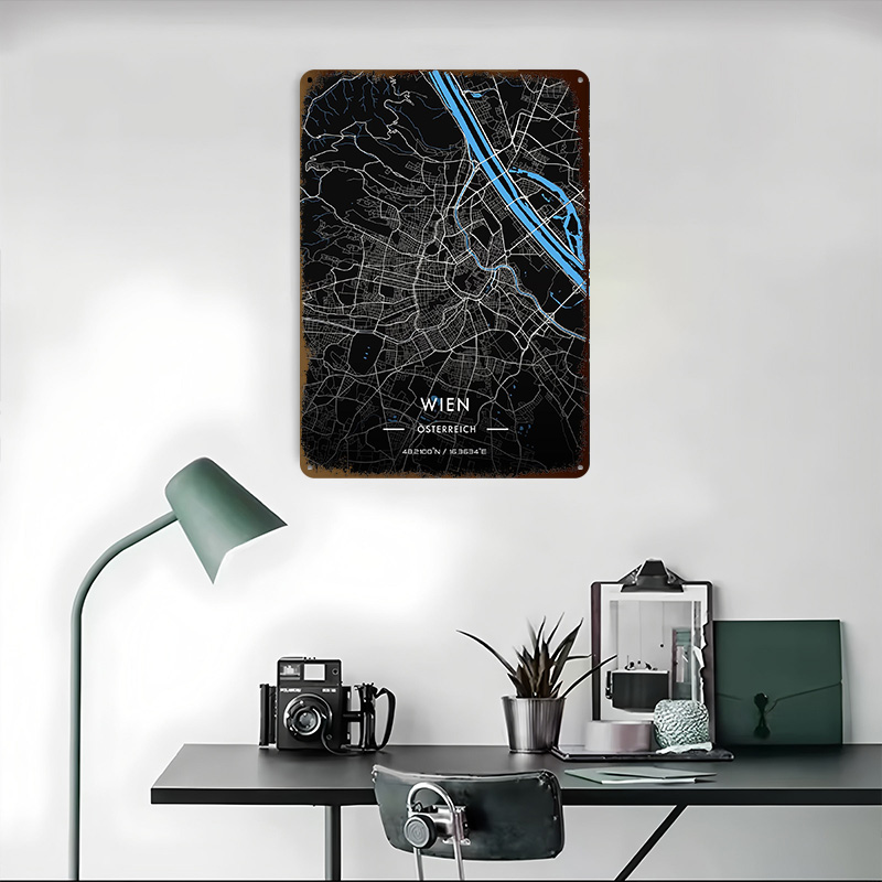 Vienna Night Map Printed Poste - Retro Gaming Vienna recensie en prijs