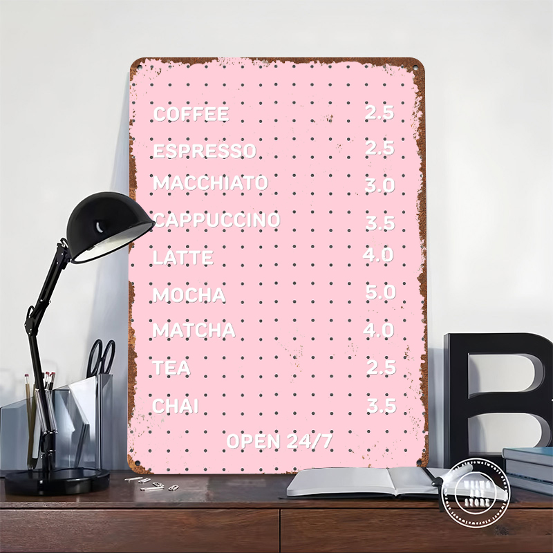 Pink Cafe Menu With Coffee Dri - Retro Gaming Cafe recensie en prijs