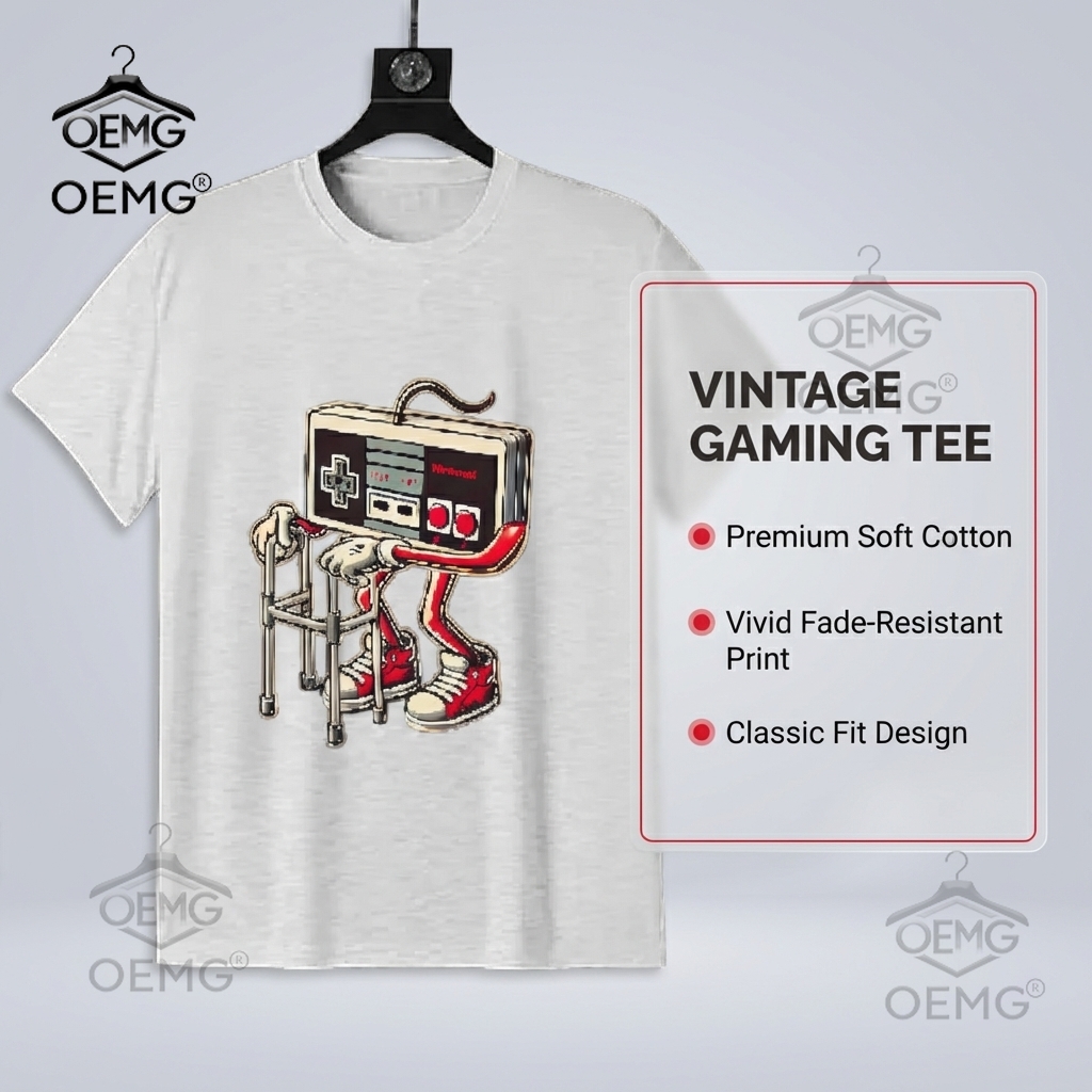 Men's 100% Cotton Graphic T-Sh - Retro Gaming Jersey recensie en prijs
