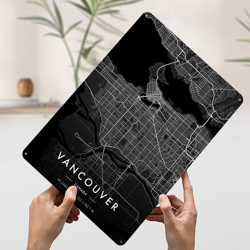 Vancouver City Map Dark Tinpla - Retro Gaming Vancouver recensie en prijs