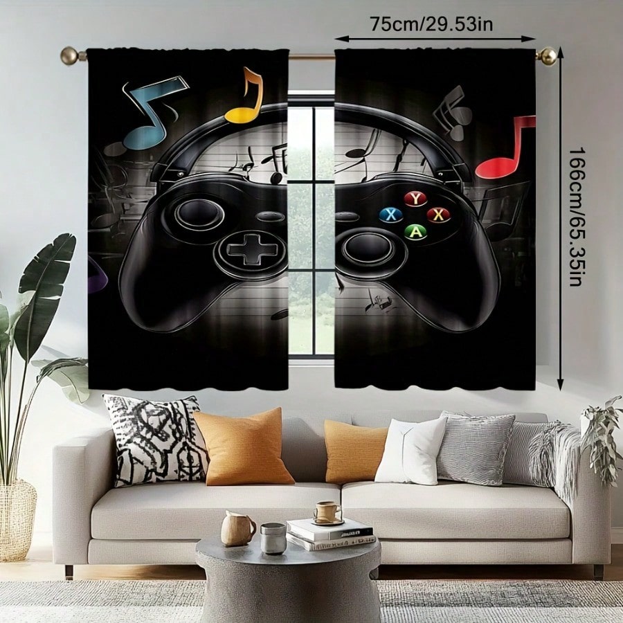 2pcs Retro Gaming Room Curtain - Retro Gaming Cafe recensie en prijs