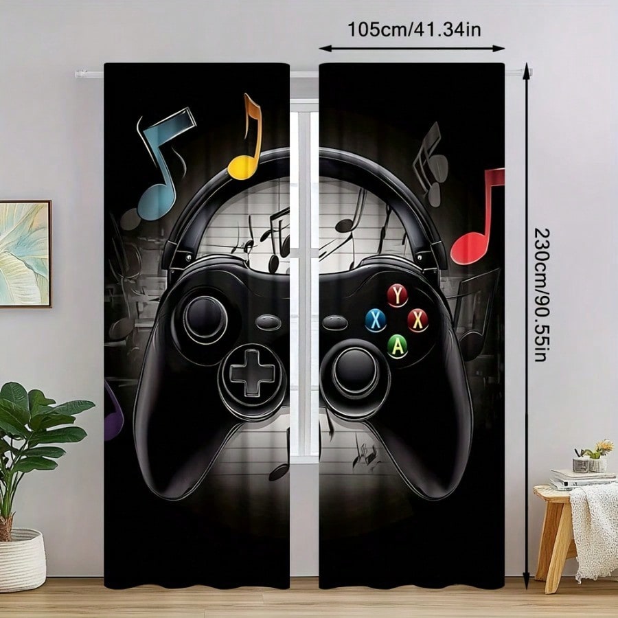 2pcs Retro Gaming Room Curtain - Retro Gaming Cafe recensie en prijs