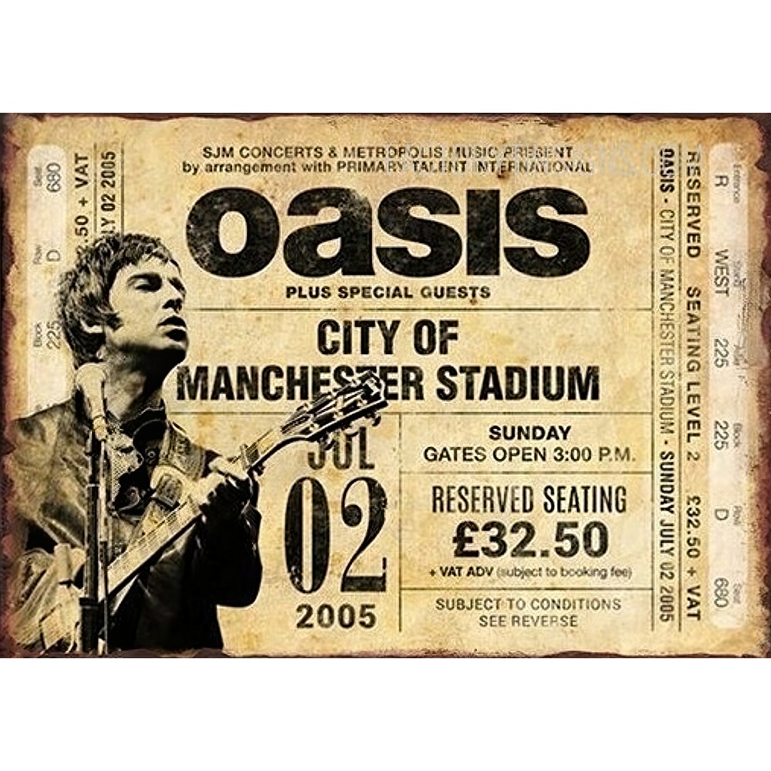 Oasis Band Metal Plaque Tin Wa - Retro Gaming Cafe recensie en prijs