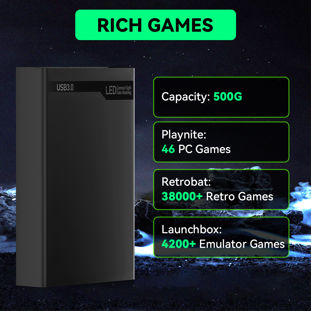 MIX500G Game Hard Drive With 3 - Retro Gaming Usb recensie en prijs